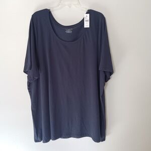 Lane Bryant Womens Perfect Tee Top Navy Short Sleeve Scoop Neck – Size 26/28